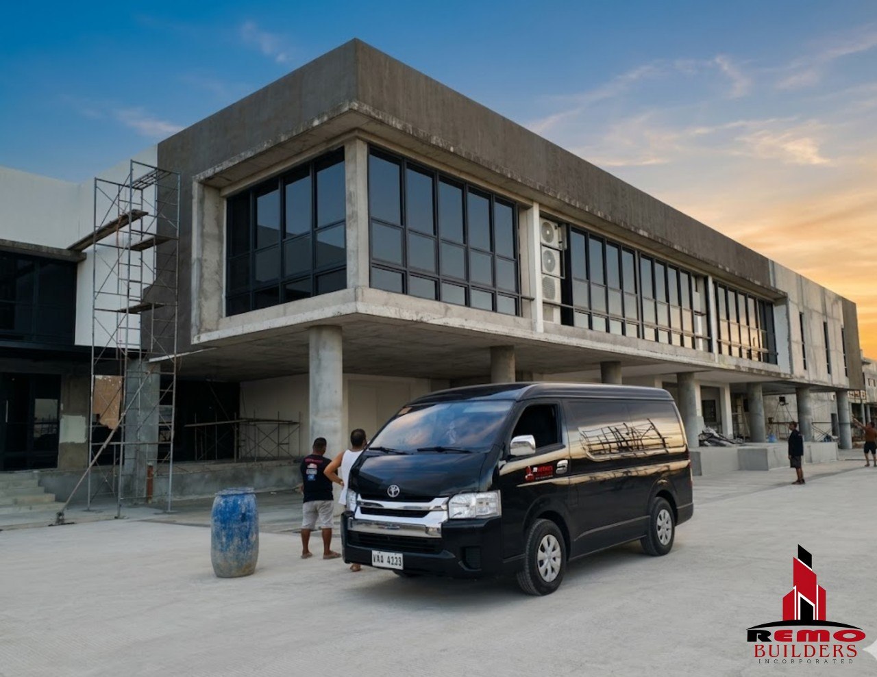 Aluminum Matte Black 75 Series Window With Dark Gray
